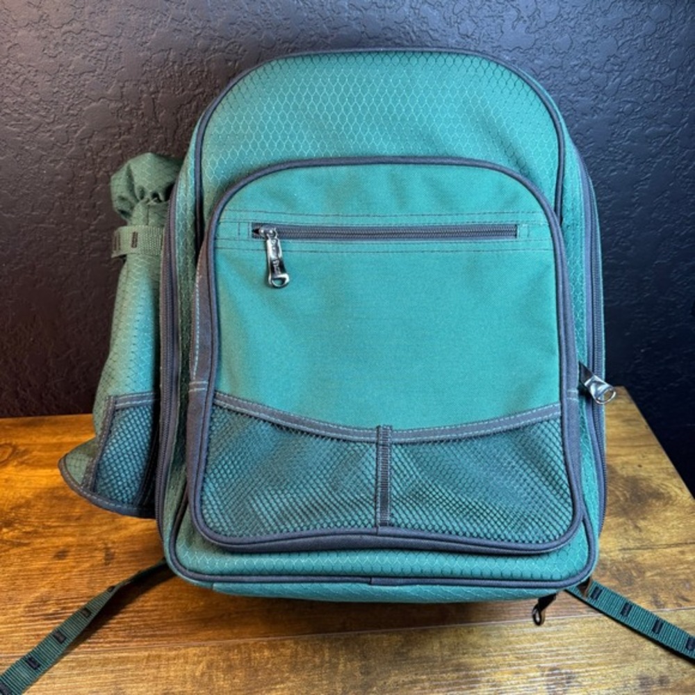 Picnic Time Insulated‎ Green Canvas Picnic Backpack One Size